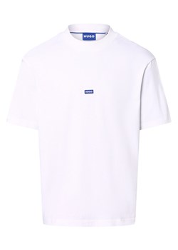 HUGO BLUE Koszulka męska - Nieros Mężczyźni Bawełna biały jednolity ze sklepu vangraaf w kategorii T-shirty męskie - zdjęcie 170787133