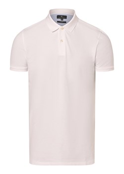 Nils Sundström Męska koszulka polo Mężczyźni Bawełna biały jednolity ze sklepu vangraaf w kategorii T-shirty męskie - zdjęcie 170787161