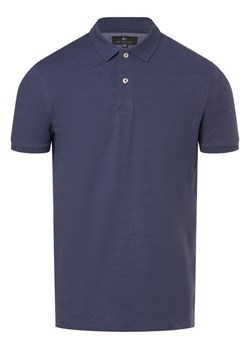 Nils Sundström Męska koszulka polo Mężczyźni Bawełna niebieski jednolity ze sklepu vangraaf w kategorii T-shirty męskie - zdjęcie 170787164