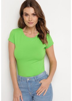 Zielony T-shirt z Krótkim Rękawem i Okrągłym Dekoltem Liralei ze sklepu Born2be Odzież w kategorii Bluzki damskie - zdjęcie 170790412