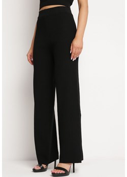 Czarne Spodnie z Szerokimi Nogawkami i Gumką w Pasie Elenorette ze sklepu Born2be Odzież w kategorii Spodnie damskie - zdjęcie 170790720