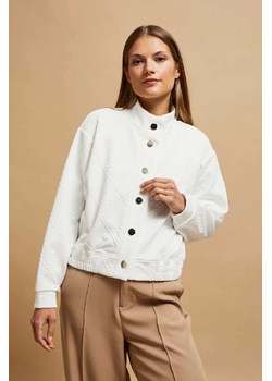 Damska bluza rozpinana żakardowa ze stójką- ecru ze sklepu 5.10.15 w kategorii Bluzy damskie - zdjęcie 170792514