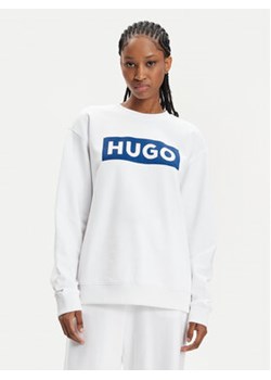 Hugo Bluza Classic 50515817 Biały Relaxed Fit ze sklepu MODIVO w kategorii Bluzy damskie - zdjęcie 170792842