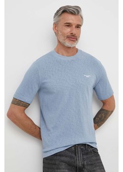Marc O&apos;Polo t-shirt bawełniany męski kolor niebieski gładki ze sklepu ANSWEAR.com w kategorii T-shirty męskie - zdjęcie 170794002