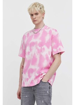 HUGO t-shirt bawełniany męski kolor różowy wzorzysty 50509986 ze sklepu ANSWEAR.com w kategorii T-shirty męskie - zdjęcie 170794481