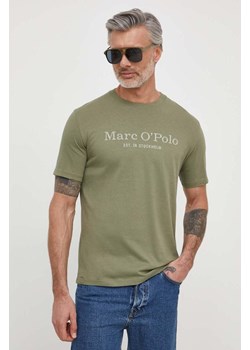 Marc O&apos;Polo t-shirt bawełniany męski kolor zielony z nadrukiem 423201251052 ze sklepu ANSWEAR.com w kategorii T-shirty męskie - zdjęcie 170794523
