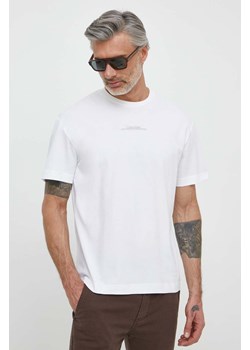 Calvin Klein t-shirt bawełniany męski kolor biały z nadrukiem ze sklepu ANSWEAR.com w kategorii T-shirty męskie - zdjęcie 170794531