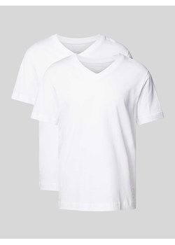 T-shirt z dekoltem w serek w zestawie 2 szt. ze sklepu Peek&Cloppenburg  w kategorii Podkoszulki męskie - zdjęcie 170796491