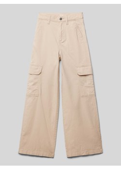 Spodnie cargo z wpuszczanymi kieszeniami w jednolitym kolorze ze sklepu Peek&Cloppenburg  w kategorii Spodnie dziewczęce - zdjęcie 170796503