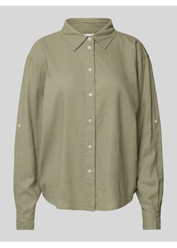 Bluzka lniana z wykładanym kołnierzem model ‘Lino’ ze sklepu Peek&Cloppenburg  w kategorii Koszule damskie - zdjęcie 170796600