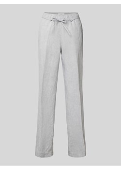 Lniane spodnie z elastycznym pasem model ‘FARINA’ ze sklepu Peek&Cloppenburg  w kategorii Spodnie damskie - zdjęcie 170796712