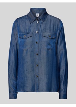 Bluzka jeansowa z kieszeniami z patką na piersi ze sklepu Peek&Cloppenburg  w kategorii Bluzki damskie - zdjęcie 170796862