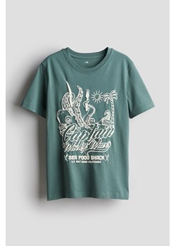 H & M - T-shirt z nadrukiem - Zielony ze sklepu H&M w kategorii T-shirty chłopięce - zdjęcie 170797122