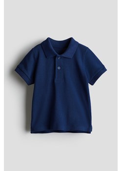 H & M - Top polo z bawełnianej piki - Niebieski ze sklepu H&M w kategorii T-shirty chłopięce - zdjęcie 170797123