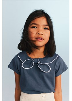 H & M - Dżersejowy top z kołnierzykiem - Niebieski ze sklepu H&M w kategorii Bluzki dziewczęce - zdjęcie 170797252
