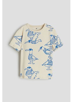 H & M - Bawełniany T-shirt z nadrukiem - Beżowy ze sklepu H&M w kategorii T-shirty chłopięce - zdjęcie 170797254