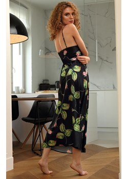 Flowers koszula nocna długa DK-HI 008, Kolor czarno-zielony, Rozmiar XS, DKaren ze sklepu Primodo w kategorii Koszule nocne - zdjęcie 170798822