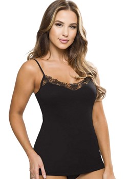 Bawełniana koszulka damska na ramiączka czarna Tamar, Kolor czarny, Rozmiar S, EMILI ze sklepu Primodo w kategorii Bluzki damskie - zdjęcie 170799181