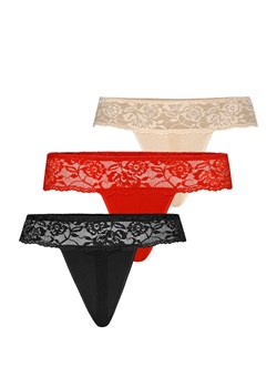 Comfo stringi 318 3-pack, Kolor czarny-czerwony-beż, Rozmiar L, Teyli ze sklepu Primodo w kategorii Majtki damskie - zdjęcie 170801912
