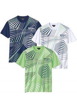 Zestaw 3 sportowych koszulek z graficznym nadrukiem ze sklepu Atlas For Men w kategorii T-shirty męskie - zdjęcie 170807513