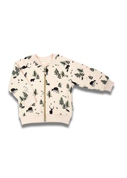 Bawełniana beżowa bluza niemowlęca chłopięca z motywem leśnym ze sklepu 5.10.15 w kategorii Bluzy i swetry - zdjęcie 170807912
