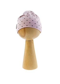 Różowa czapka dziewczęca w serduszka ze sklepu 5.10.15 w kategorii Czapki dziecięce - zdjęcie 170807923