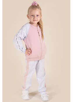 Bawełniana rozpinana bluza dziewczęca różowo-szara ze sklepu 5.10.15 w kategorii Bluzy dziewczęce - zdjęcie 170807992