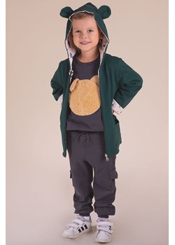 Bawełniana kurtka chłopięca dwustronna zielona/beżowa z motywem leśnym ze sklepu 5.10.15 w kategorii Kurtki chłopięce - zdjęcie 170808040