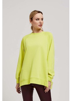 Gładka bluza damska limonkowa z ozdobnymi zamkami ze sklepu 5.10.15 w kategorii Bluzy damskie - zdjęcie 170808041