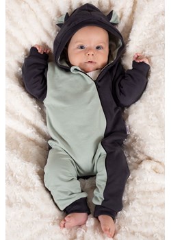 Grafitowo-oliwkowy pajac niemowlęcy bawełniany ze sklepu 5.10.15 w kategorii Pajacyki - zdjęcie 170808073