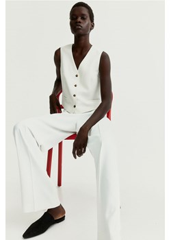 H & M - Szerokie spodnie - Biały ze sklepu H&M w kategorii Spodnie damskie - zdjęcie 170809831