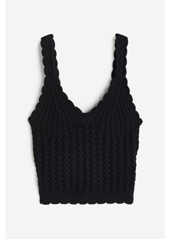 H & M - Top o wyglądzie szydełkowej robótki - Czarny ze sklepu H&M w kategorii Bluzki damskie - zdjęcie 170811543