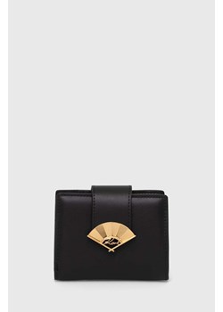 Karl Lagerfeld portfel skórzany kolor czarny ze sklepu ANSWEAR.com w kategorii Portfele damskie - zdjęcie 170814112