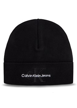 Czapka Calvin Klein Jeans Monologo Embro Beanie K60K611254 Czarny ze sklepu eobuwie.pl w kategorii Czapki zimowe damskie - zdjęcie 170815382