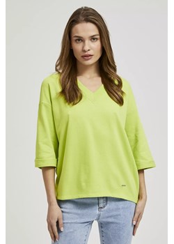 Bluza z rękawami 3/4 zielona ze sklepu Moodo.pl w kategorii Bluzy damskie - zdjęcie 170819212