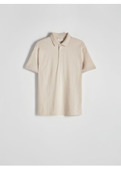 Reserved - Koszulka polo regular - beżowy ze sklepu Reserved w kategorii T-shirty męskie - zdjęcie 170821110