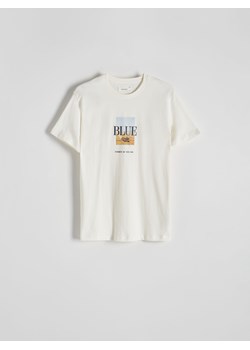 Reserved - T-shirt regular fit z nadrukiem - złamana biel ze sklepu Reserved w kategorii T-shirty męskie - zdjęcie 170821350