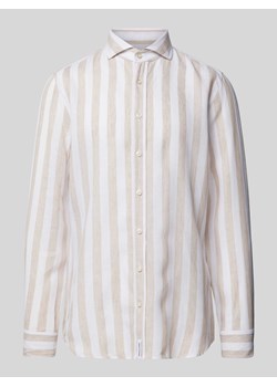 Koszula lniana o kroju slim fit z kołnierzykiem typu cutaway model ‘Hugh’ ze sklepu Peek&Cloppenburg  w kategorii Koszule męskie - zdjęcie 170821871