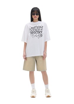 Cropp - Biały T-shirt z nadrukiem - biały ze sklepu Cropp w kategorii Bluzki damskie - zdjęcie 170822522