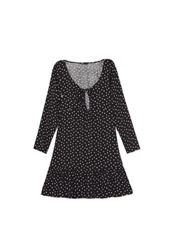 Cropp - Czarna sukienka w białe kwiaty - czarny ze sklepu Cropp w kategorii Sukienki - zdjęcie 170822531