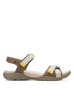 Clarks Skórzane sandały w kolorze oliwkowym ze sklepu Limango Polska w kategorii Sandały damskie - zdjęcie 170827441