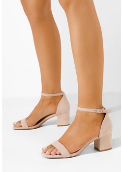 Beżowe sandały na słupku Lilea V3 ze sklepu Zapatos w kategorii Sandały damskie - zdjęcie 170828884