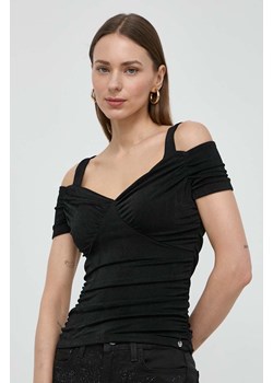 Guess bluzka EMILY damska kolor czarny gładka W4GP17 KBEM0 ze sklepu ANSWEAR.com w kategorii Bluzki damskie - zdjęcie 170830033