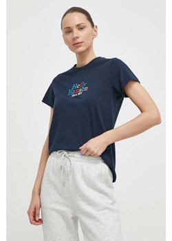 Helly Hansen t-shirt bawełniany damski kolor granatowy ze sklepu ANSWEAR.com w kategorii Bluzki damskie - zdjęcie 170830444