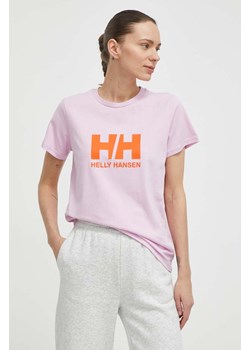 Helly Hansen t-shirt bawełniany damski kolor różowy ze sklepu ANSWEAR.com w kategorii Bluzki damskie - zdjęcie 170830460