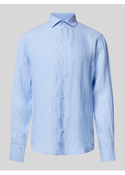 Koszula lniana z kołnierzykiem typu kent model ‘PERTH’ ze sklepu Peek&Cloppenburg  w kategorii Koszule męskie - zdjęcie 170830903