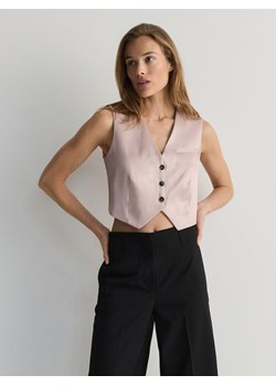 Reserved - Spodnie w kant z dodatkiem wiskozy - czarny ze sklepu Reserved w kategorii Spodnie damskie - zdjęcie 170832381