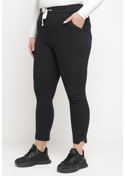 Czarne Spodnie Skinny ze Sznurkiem w Pasie i Kieszeniami Irfana ze sklepu Born2be Odzież w kategorii Spodnie damskie - zdjęcie 170836271