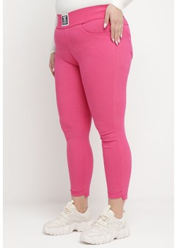Ciemnoróżowe Spodnie Skinny z Kieszeniami Afrina ze sklepu Born2be Odzież w kategorii Spodnie damskie - zdjęcie 170836311