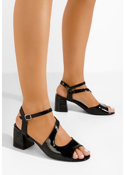 Czarne sandały na słupku Venidia ze sklepu Zapatos w kategorii Sandały damskie - zdjęcie 170838963